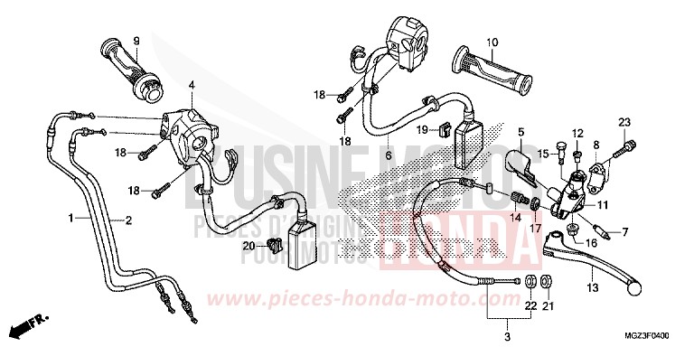 HANDLE LEVER/SWITCH/CABLE for CBR500R ABS SEAL SILVER METALLIC (NHA14) from 2013